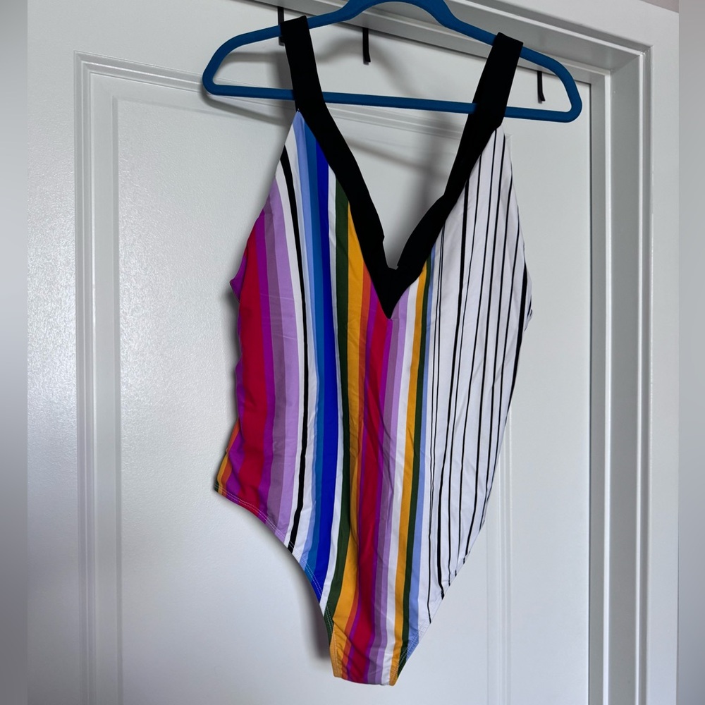 Multicolor, Rachel Roy bathing suit awesome back detailing.